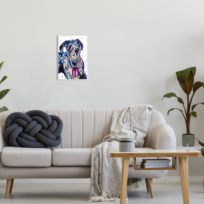 «Abstract Dog Modern Pet Portrait», impression, H 15 po x l 10 po x P 0,5 po, Bois