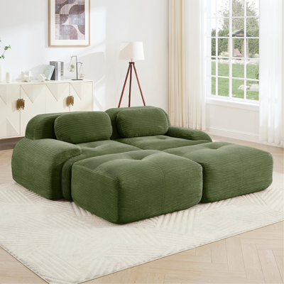 Canapés modulaires en velours côtelé de qualité supérieure, conception ergonomique pour le salon ou la chambre à coucher