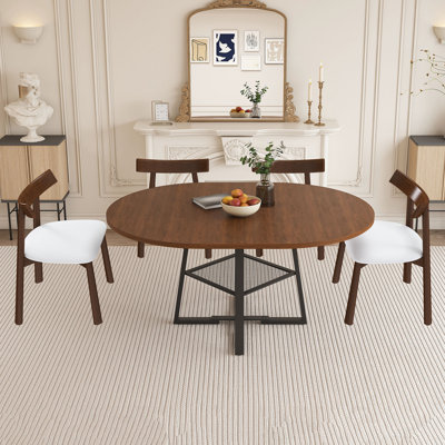 Ensemble de table de salle à manger extensible 5 pièces avec 4 chaises