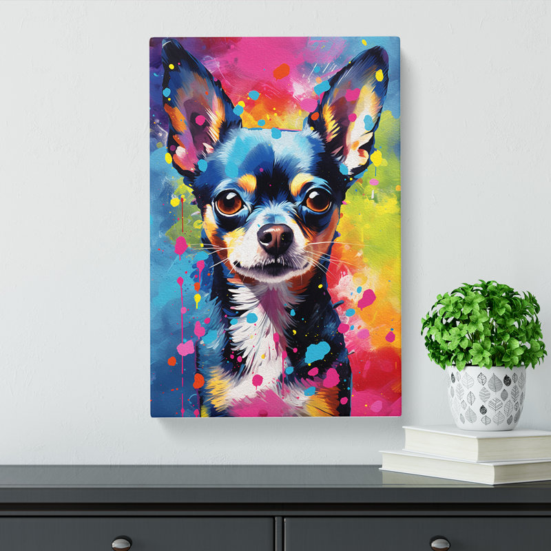 Chihuahua Action - Print on Canvas, 60cm H x 40cm W x 3cm D