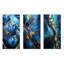 Or et saphir bleu mosaïque de marbre I - ensemble de 3 reproductions d'art abstrait en métal-2011785828