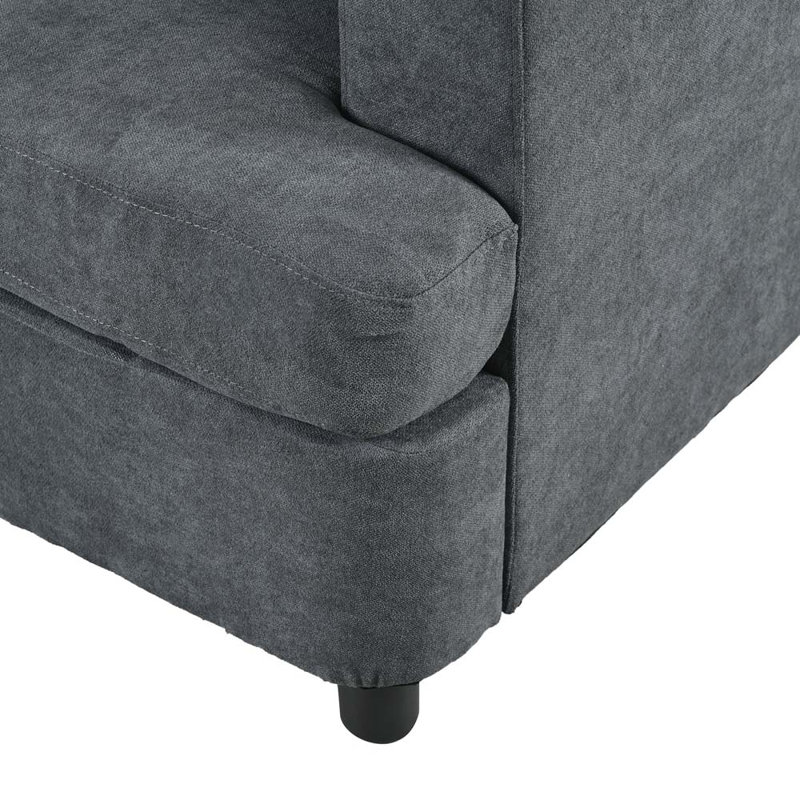 Canapé modulaire 2 pièces Nicholeta, Grey 100% Polyester, Symétrique