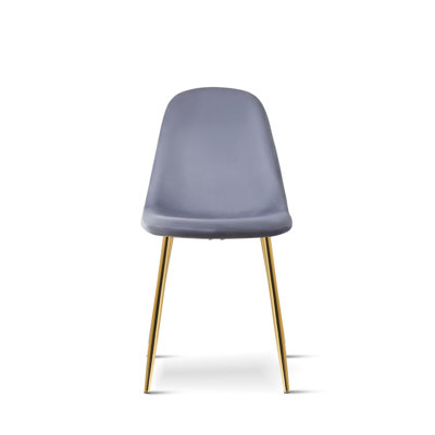 4 Kamari Velvet Upholstered Dining Chair with Gold Metal Legs