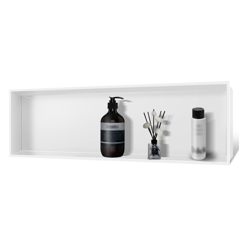 30 po X P 12 po H x 4 po D Niche de douche encastrée en acier inoxydable pour rangement de salle de bain en noir mat, Blanc