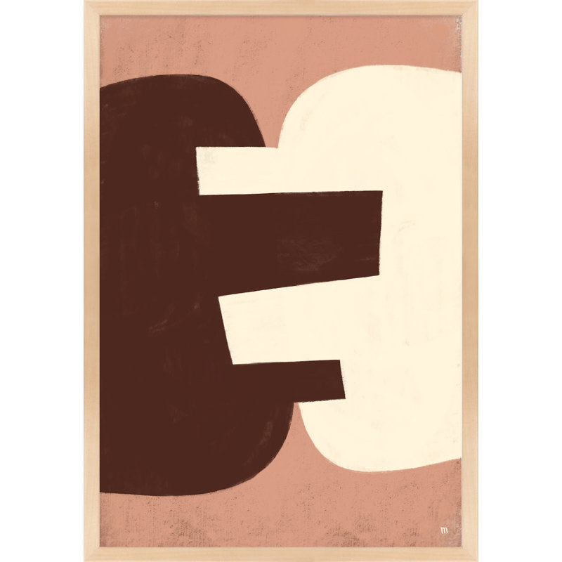 «Combined Shapes 1» par Studio M - peinture encadrée, Cadre érable, H 25 po x l 17,5 po x P 1,25 po