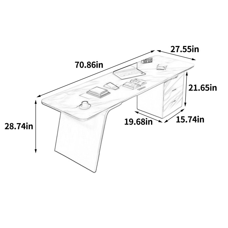 Henline, 28.74" H x 70.86" W x 27.55" D