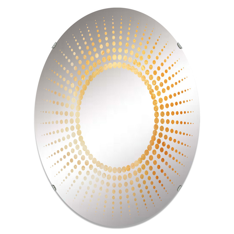  Miroir Starburst , H 30 po x l 20 po, Champagne au lever du soleil en spirale 