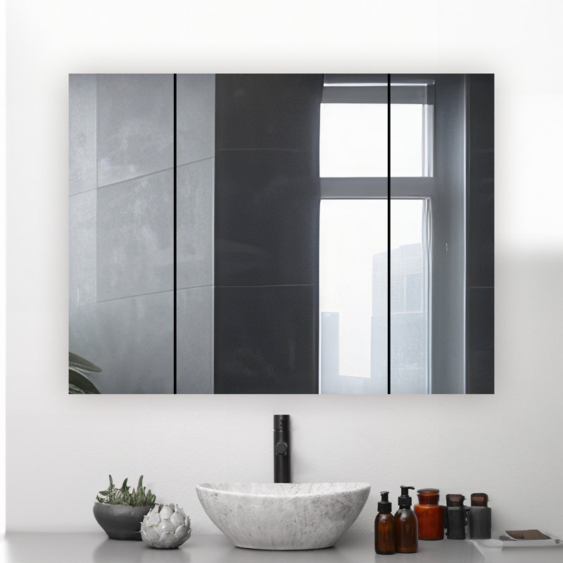 Royale Medicine Cabinet with Electrical Outlets, Defogger, Adjustable LED 3X Magnifying Mirror., 30" H x 48" W x 5" D