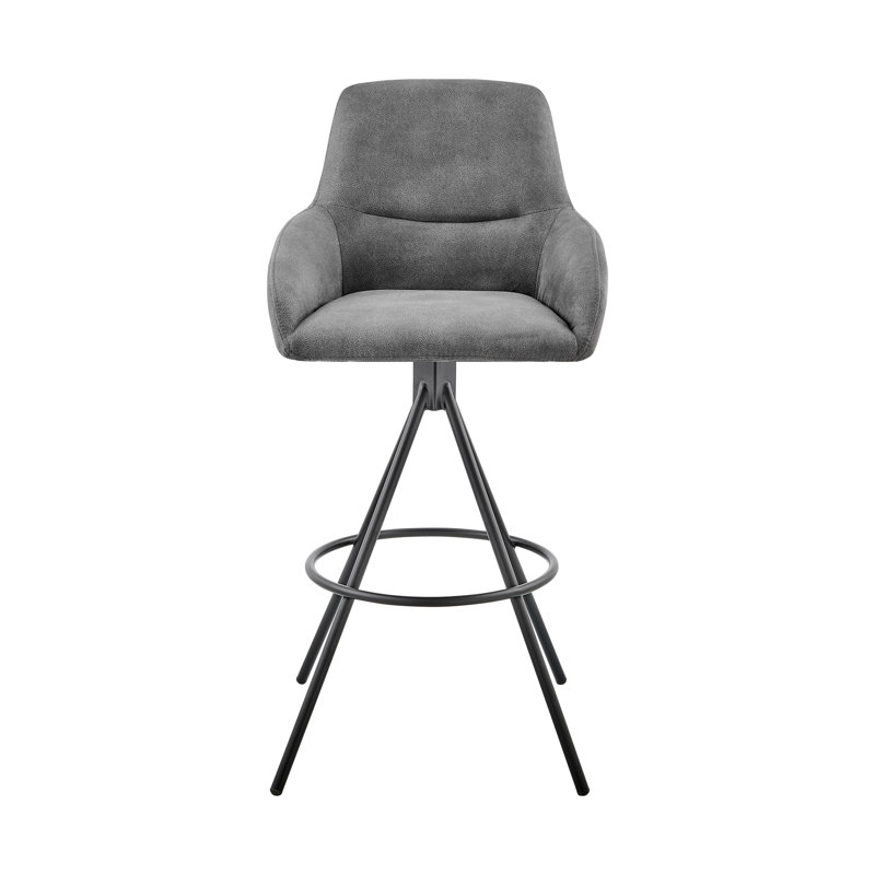 Tabouret de bar en tissu gris anthracite et finition noire, 1, Tabouret de bar (siège d'une hauteur de 30 po)
