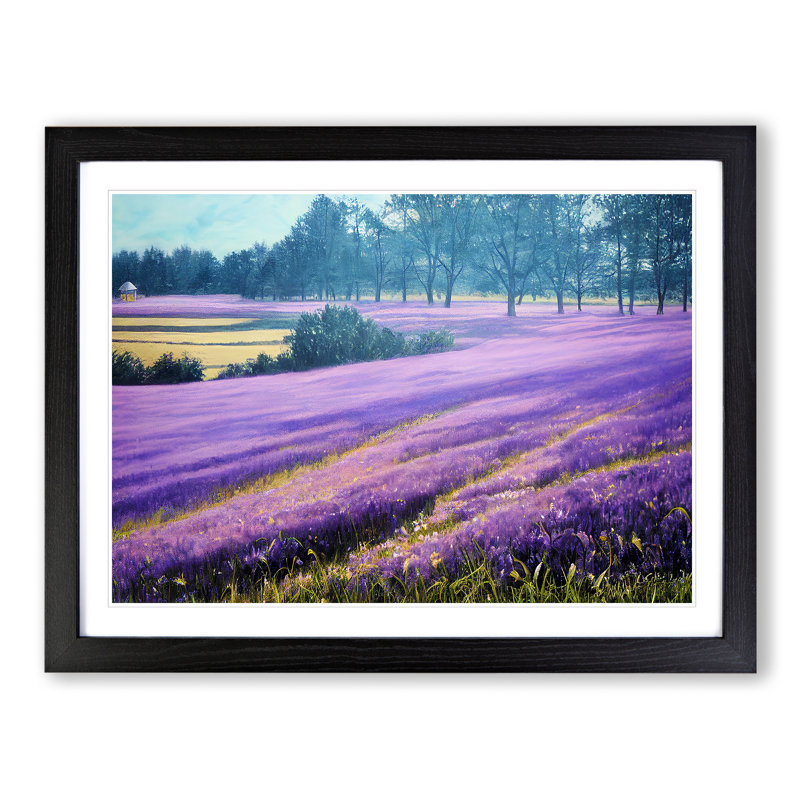 Boundless Bluebell Field - Single Picture Frame Print, 34cm H x 46cm W x 2cm D, Black Framed