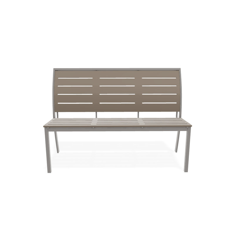 Bazza Outdoor Bench, Kona P10, Textured Warm Gray