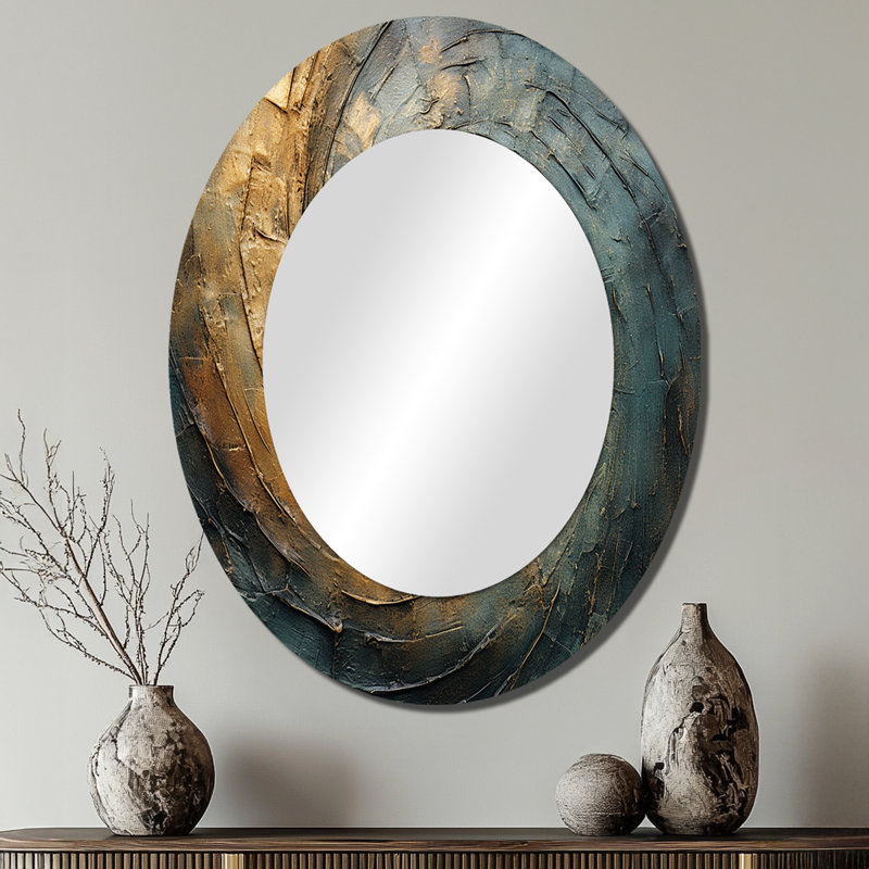 Miroir mural moderne bronze vortex, 40 po x 30 po