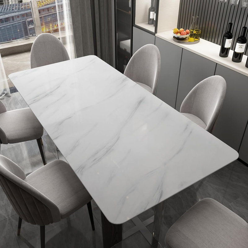 60 CM X 9 M Big Wide Thick White Grey Marble Wallpaper Peel and Stick Waterproof