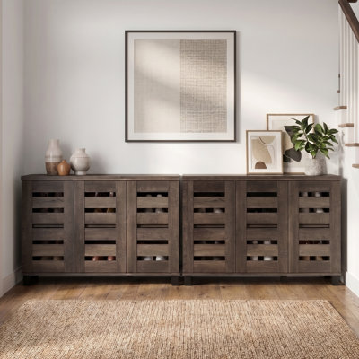 Armoire de rangement à chaussures en bois manufacturé 3 portes Lismore