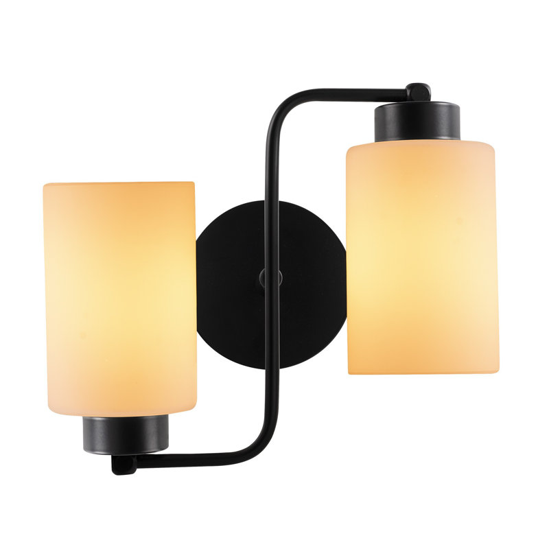 Modern Industrial Wall Lamp, Black Metal Body, 12 x 1.2 inches Base Plate | 12.6 x 11.0 inches Glass Cap | 2 x E27 Socket (Max 40W) | IP20 Rated, Perfect for Scandinavian & Novelty Decor, Elegant Lighting Solution