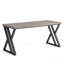 Bureau d'écriture moderne de 55 pouces, bureau en bois gris rustique en forme de Z, bureau d'ordinateur robuste