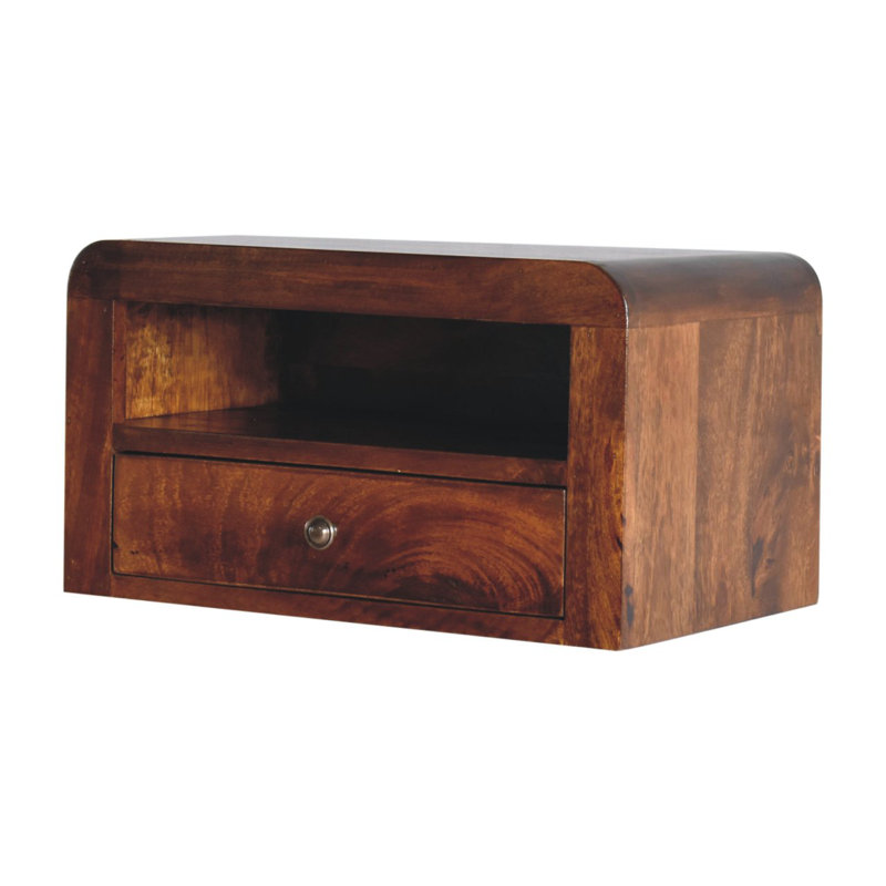 Millings 45cm W Solid Wood Bedside Table, Chesnut