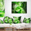 Mystic Green Fractal - coussin imprimé abstrait