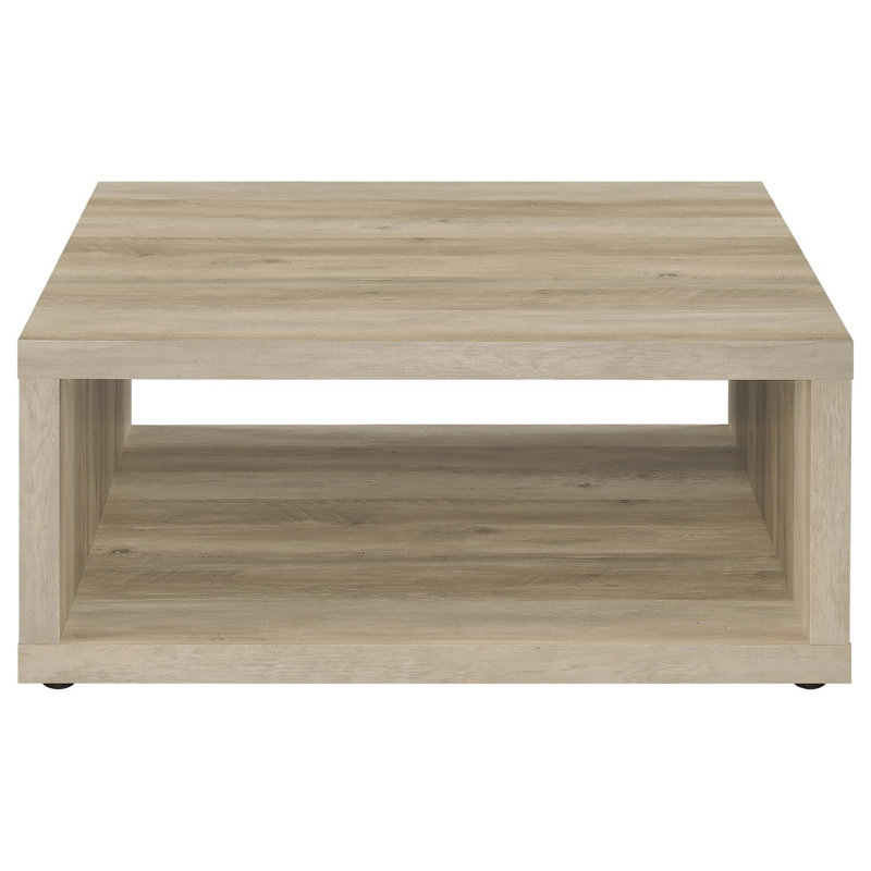 Flint Distressed Pine Square Engineered Wood Coffee Table, Beige