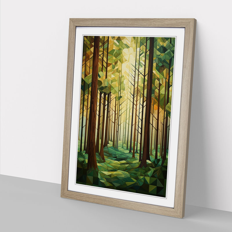 Single Picture Frame Print on Wood, Oak Framed, 46cm H x 34cm W