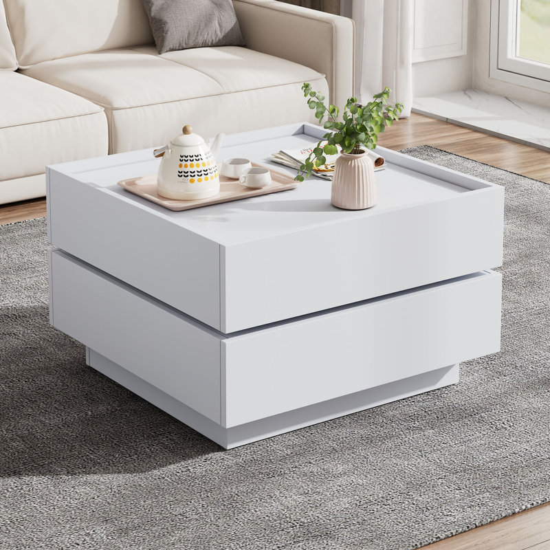 Blatman Coffee Table with Storage, White