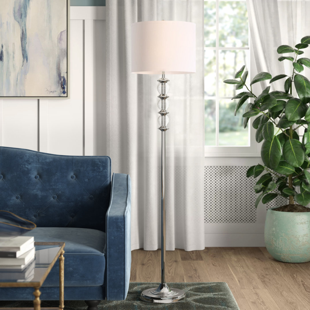 Pricilla 60.25'' Chrome Traditional Floor Lamp House of Hampton®