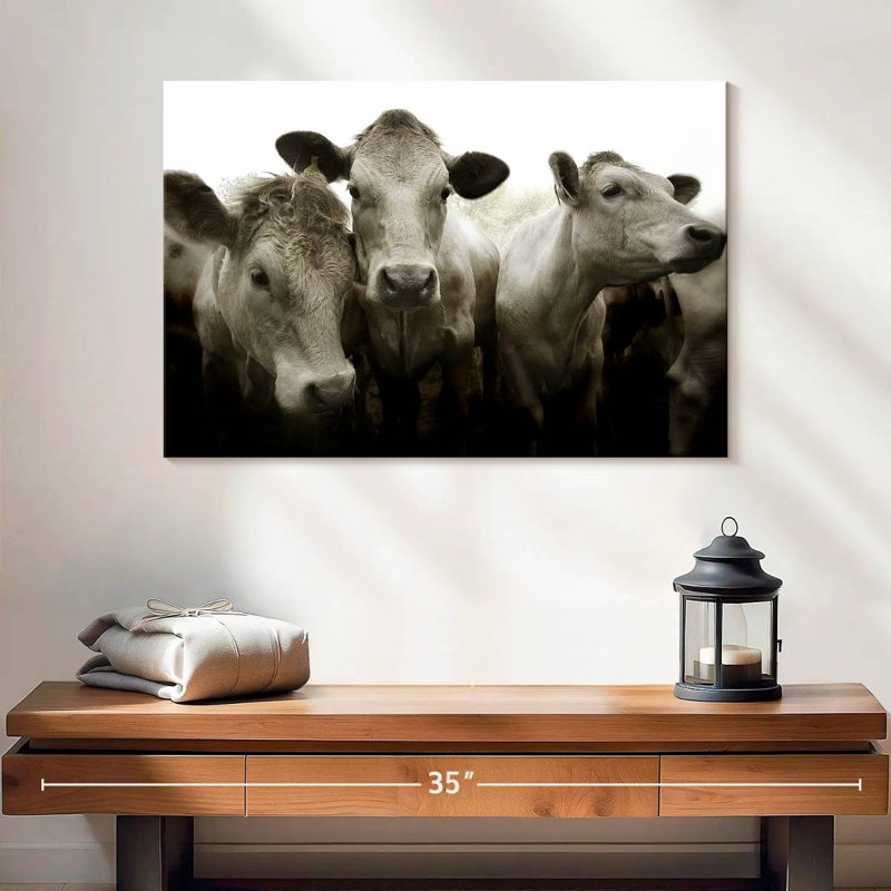 Brampt Three White Cows, 16" H x 24" W