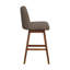 Tabouret de bar pivotant Amelia au fini chêne brun avec tissu taupe Boucle