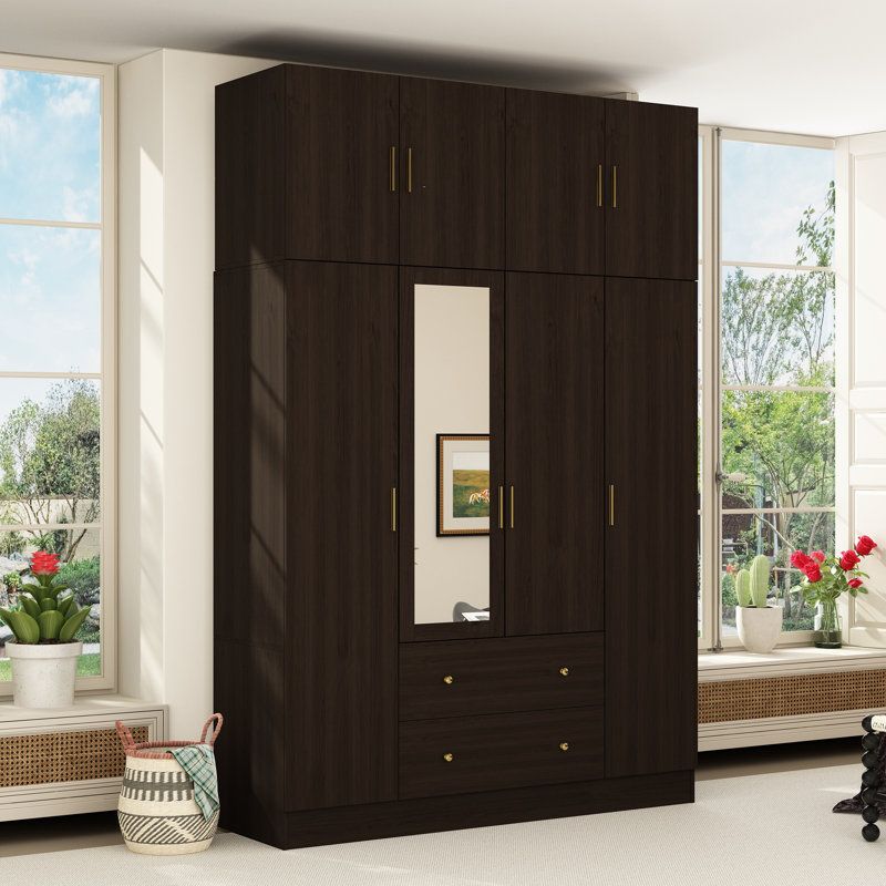Armoire 4 tiroirs 2 tiroirs avec armoire, Noir, noir, noir, noir