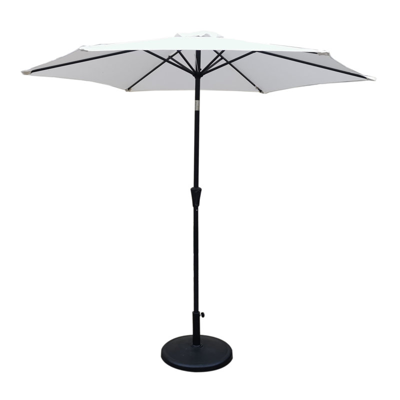 Parasol de patio réglable en aluminium avec base en résine durable pour les espaces extérieurs