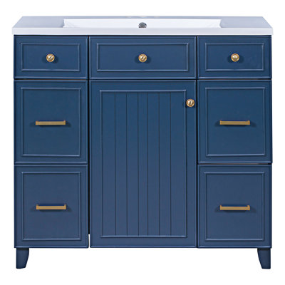 Meuble-lavabo simple avec plateau en résine Milous
