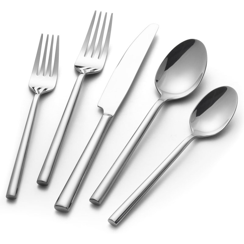 Ensemble de couverts en acier inoxydable 60 pièces Potter, ensemble de couverts à finition miroir forgé, service pour 12 personnes, lavable au lave-vaisselle, design durable et élégant