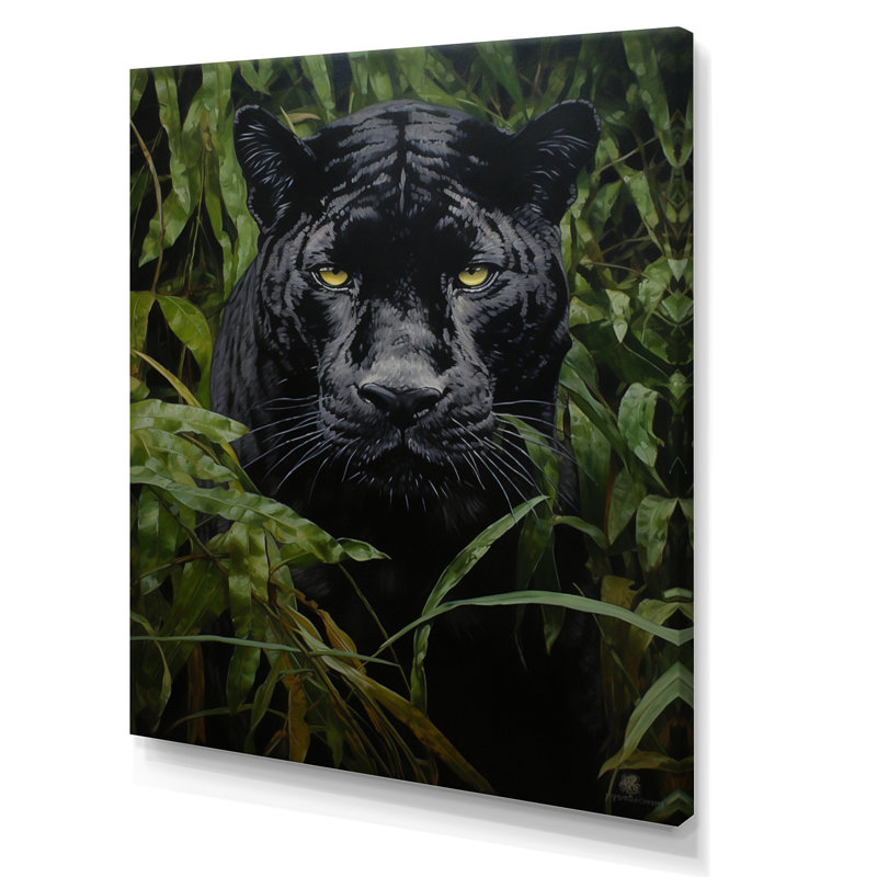 «Black Green Panther Texture Of The Jungle», reproduction sur toile, H 40 po x l 30 po x P 1,5 po, Toile tendue