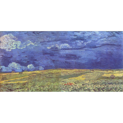 «Wheat Field Under Clouded Sky, 1890» par Vincent Van Gogh, reproduction d'art sur toile tendue
