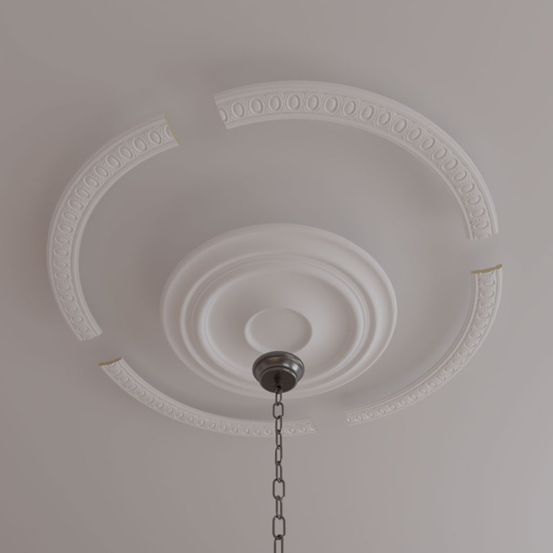 Ensemble d'anneaux de plafond Egg and Dart, H 42 po x l 42 po x P 0,625 po, Simple (1/4 d'un cercle complet)