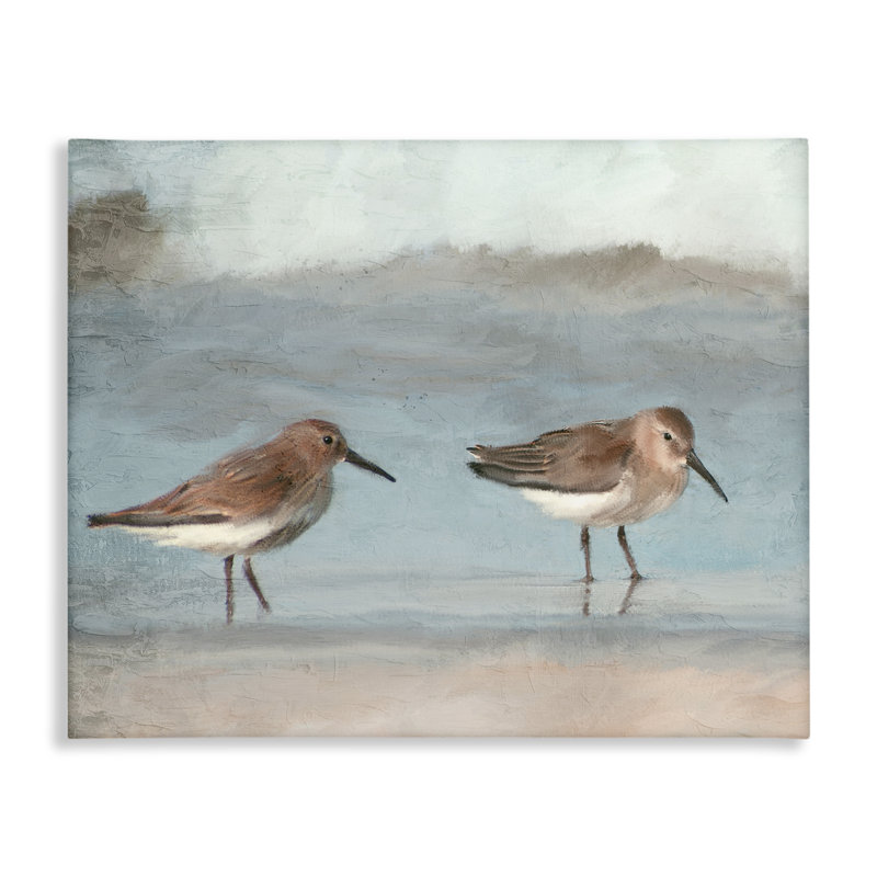 «Little Two Sandpiper pair», art mural par Kim Allen, 16" H x 20" W
