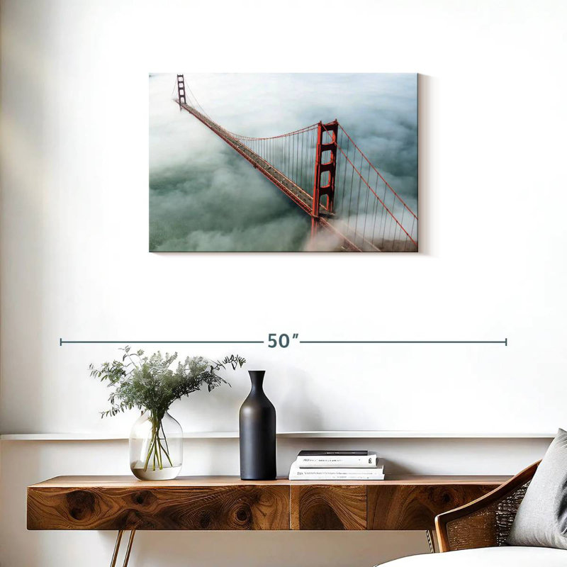 Lilie brouillard au Golden Gate Bridge, H 20 po x l 30 po