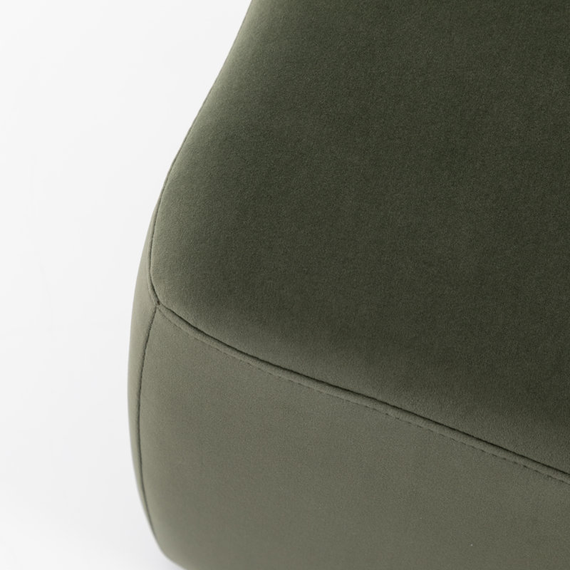 Repose-pieds carré de 33,86 po Hartwell, Velours performance Loden
