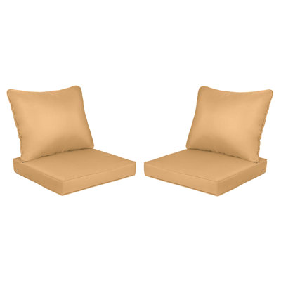 Coussin de siège et de dossier d'extérieur (ensemble de 2 sièges, 2 dossiers)