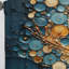 Gold Teal Abstract Spirals II - Rideau abstrait obscurcissant avec spirales abstraites - 1 panneau-107831817