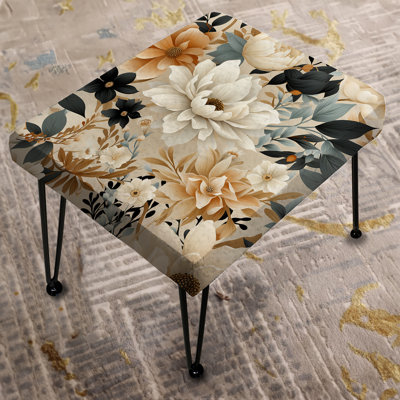 White Blossoms In Paradise I - Floral Rectangle Ottoman