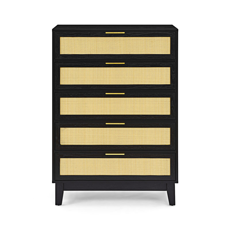 Commode 5 tiroirs, Noir