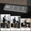 Bureau de direction en L réglable en hauteur avec tiroirs de rangement, bureau assis-debout avec prises électriques intégrées, bureau en noyer