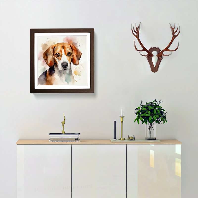 Single Picture Frame Print on Wood, Walnut