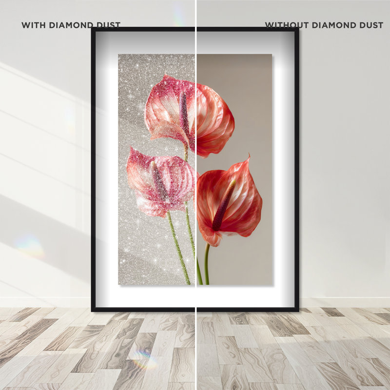 Crimson Silk Veins II Framed Graphic Art, 55.5"H x 37.5"W, Black Shadowbox