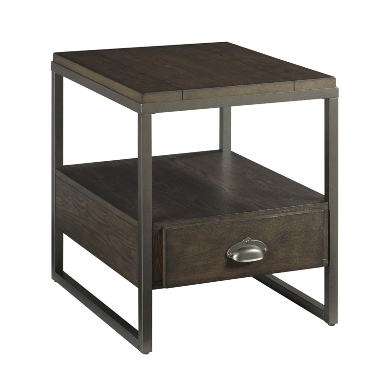 Ecrulle Solid Wood Top End Table with Storage