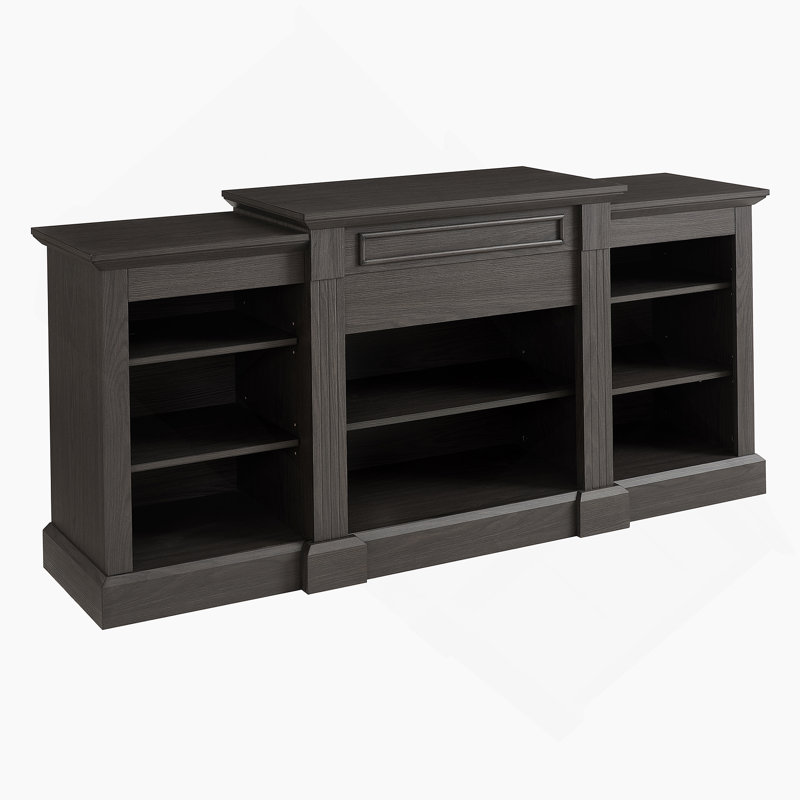 Console multimédia avec grand cabinet de rangement, meuble télé multimédia moderne, l 65,75 po x P 17 po x H 32,48 po