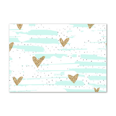 Golden Hearts Background - Wrapped Canvas Print