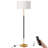 65" Traditional Dimmable Floor Lamp with Drum Shade, Remote, and Bulb Included
