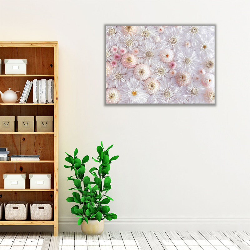 «Full Frame Of Dahlia Flowers», reproduction d'art sur toile, H 12 po x l 16 po
